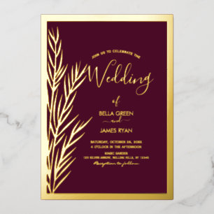 Invitation En Aluminium Soirée de mariage en laiton Pampas