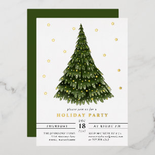 Invitation En Aluminium Soirée de Noël classique et élégante