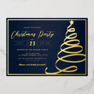 Invitation En Aluminium Soirée de Noël de l'Arbre d'Or de la Marine