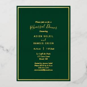 Invitation En Aluminium Soirée de répétition Mariage moderne et verte