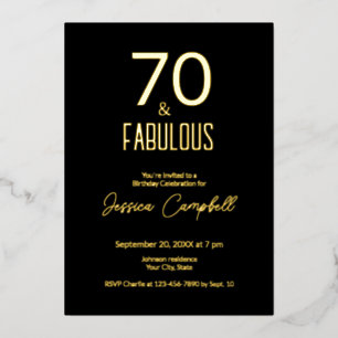 Invitation En Aluminium Soixante-dix ans et Fabuleux Minimal 70e Anniversa