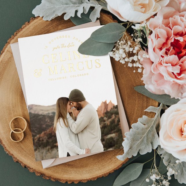 Invitation En Aluminium Style simple photo complète double face (Créateur téléchargé)