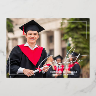 Invitation En Aluminium Stylish Minimalist Graduation Announcement Party