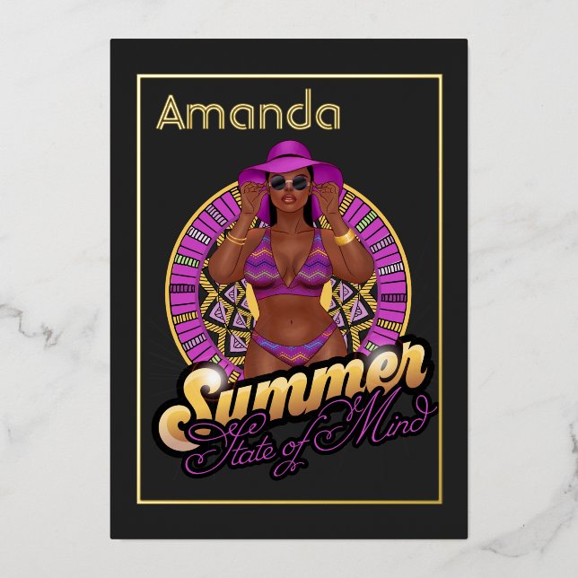 Invitation En Aluminium Summer State of Mind Beach Anniversaire Party (Recto)