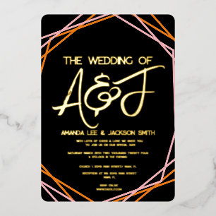 Invitation En Aluminium Sunrise Orange Rose Mariage