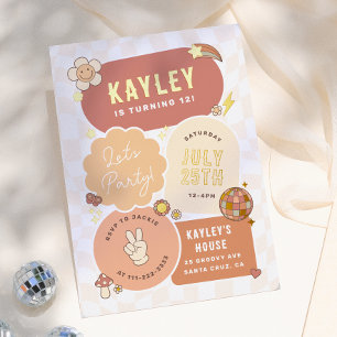 Invitation En Aluminium Super Daisy Boho Retro Faisons la fête Fille Anniv