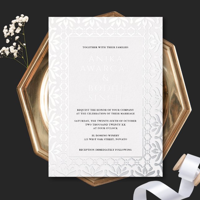Invitation En Aluminium Superbe Mariage de cadre indien orné VRAI (Créateur téléchargé)