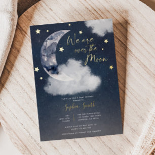 Invitation En Aluminium Sur le Baby shower Lune réel