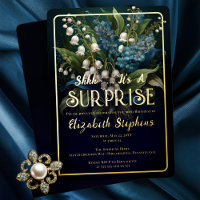 Surprise Florale Baroque Élégante Bleue 90e Annive