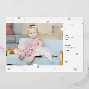 Invitation En Aluminium Sweet Lilac Hearts Heureuse Sainte-Valentin Photo