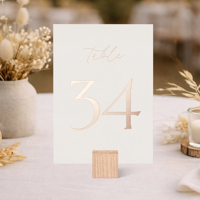 Invitation En Aluminium Table Numbers 30–39 | Real Gold Foil (Créateur téléchargé)