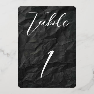 Invitation En Aluminium Table ronde Noir/Argent Feuille No. 1