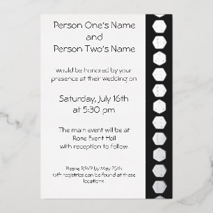 Invitation En Aluminium Tabletop Chic dans l'Invitation Black Foil