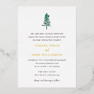 Invitation En Aluminium Tamara Pine Tree Mariage moderne