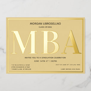 Invitation En Aluminium Tan Gold MBA Graduation