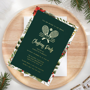 Invitation En Aluminium Tennis Club annuel Noël Party Gold