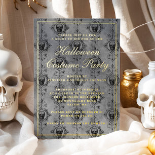 Invitation En Aluminium Tenue de soirée gothique crânes Halloween Fête