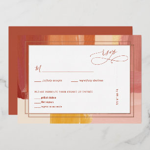 Invitation En Aluminium Terracotta Sunrise RSVP de mariage