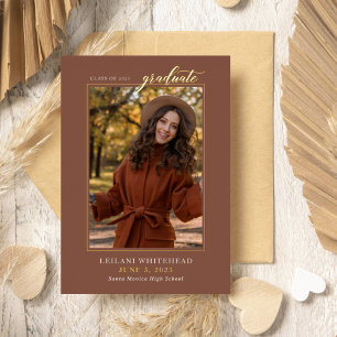 Invitation En Aluminium Terre Cuite Diplômé Photo Moderne