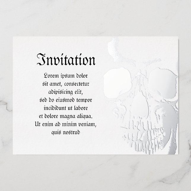 Invitation En Aluminium Tête de mort (Recto)
