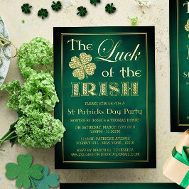 Invitation En Aluminium The Luck Of The Irish St. Patrick's Day Party Real