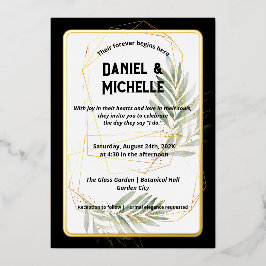 Invitation En Aluminium Thème Botanique Mariage Arché Noir Moderne
