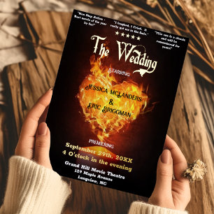 Invitation En Aluminium Thème d'affiche de cinéma pour mariage amusant