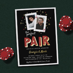 Invitation En Aluminium Thème de casino pour couple de douche Parfait Pair