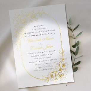 Invitation En Aluminium Thème Rose Trésor Blanc Mariage Formel Classique