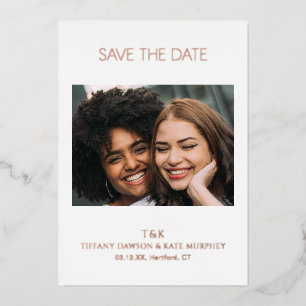 Invitation En Aluminium Tiffany Bold Mariage moderne Enregistrer la date