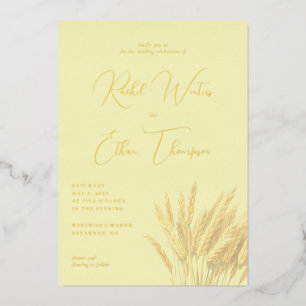 Invitation En Aluminium Tiges de blé jaune élégantes