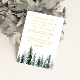 Invitation En Aluminium Timber Grove Mariage Monogramme