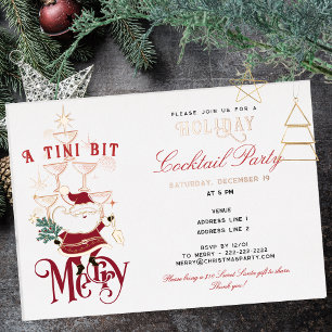 Invitation En Aluminium Tini Bit Merry Martini Bureau Cocktail de Noël