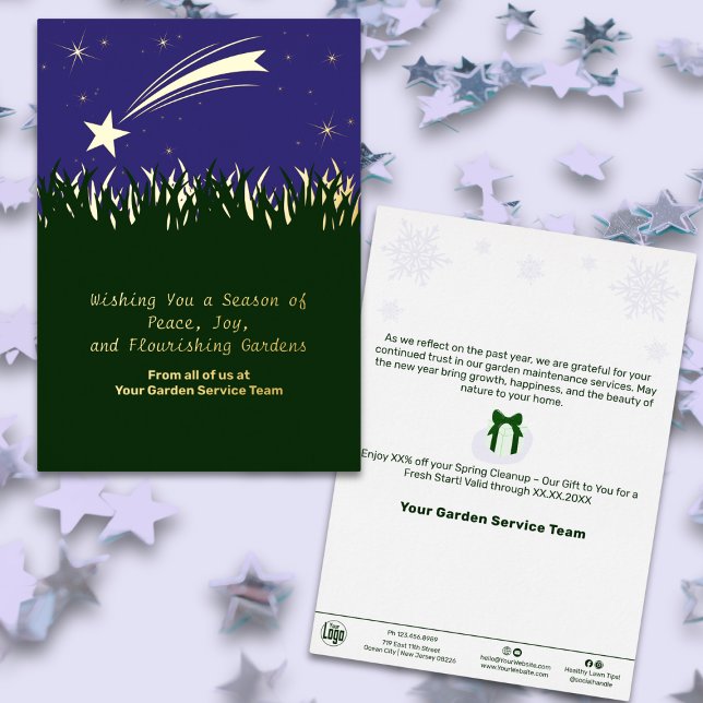 Invitation En Aluminium Tir Star Christmas Foil Business Holiday Card (Shooting Star Christmas Foil Business Holiday Card)