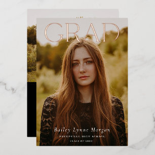 Invitation En Aluminium Titre GRAD Photo Graduation