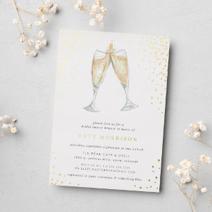 Invitation En Aluminium Toast au Champagne Brunch de Baby Shower