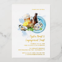Toast Fiançailles Oyster Seafood Party Gold