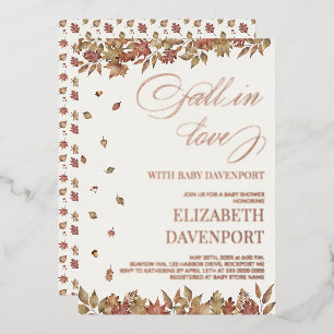 Invitation En Aluminium Tombez amoureux de la baby shower du feuillage d'a