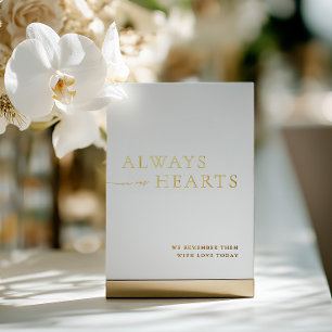 Invitation En Aluminium Toujours dans nos cœurs Panneau de mariage minimal
