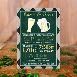 Invitation En Aluminium Tournée & Bières Fête de la Saint-Patrick Tendance