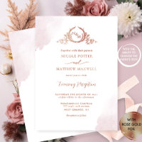 Tout Événement, Élégant Monogramme Rose Poussiéreu