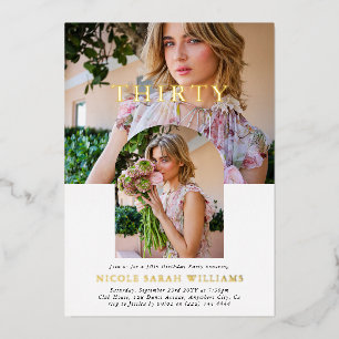 Invitation En Aluminium Trente 30 ans Anniversaire de style minimal Photo