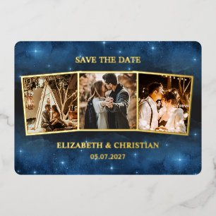 Invitation En Aluminium Trois Photos Galaxy Overlay Couple Enregistrer La 