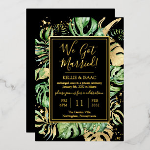 Invitation En Aluminium Tropical Nous nous sommes mariés Mariage précipité