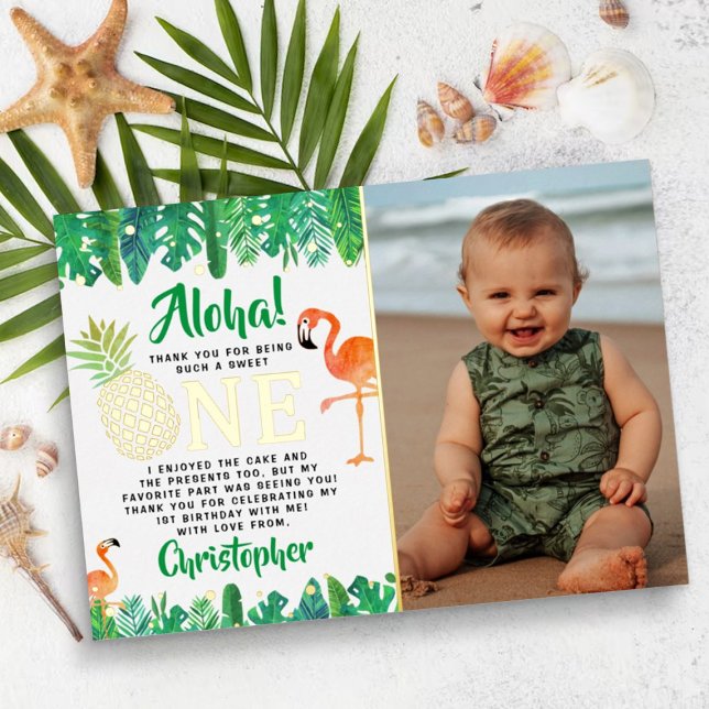 Invitation En Aluminium Tropical Summer Beach Luau Boys 1er Birthday Photo (Créateur téléchargé)