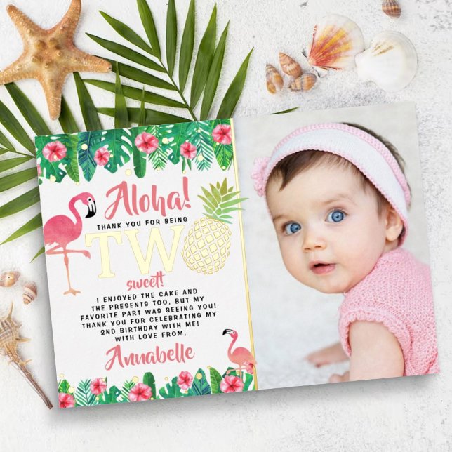 Invitation En Aluminium Tropical Summer Beach Luau Girl 2e anniversaire Ph (Créateur téléchargé)