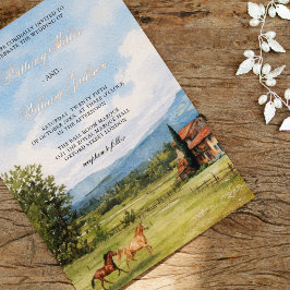Invitation En Aluminium Tuscan-Inspired Countryside Landscape Wedding