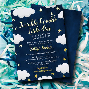 Invitation En Aluminium Twinkle Little Star Genre Reveal Party Real