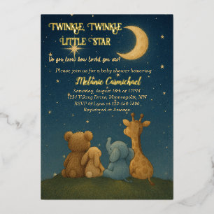 Invitation En Aluminium Twinkle Twinkle Little Star Baby shower