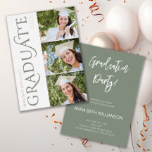 Typographie latérale 3 Photo Sage Graduation Party